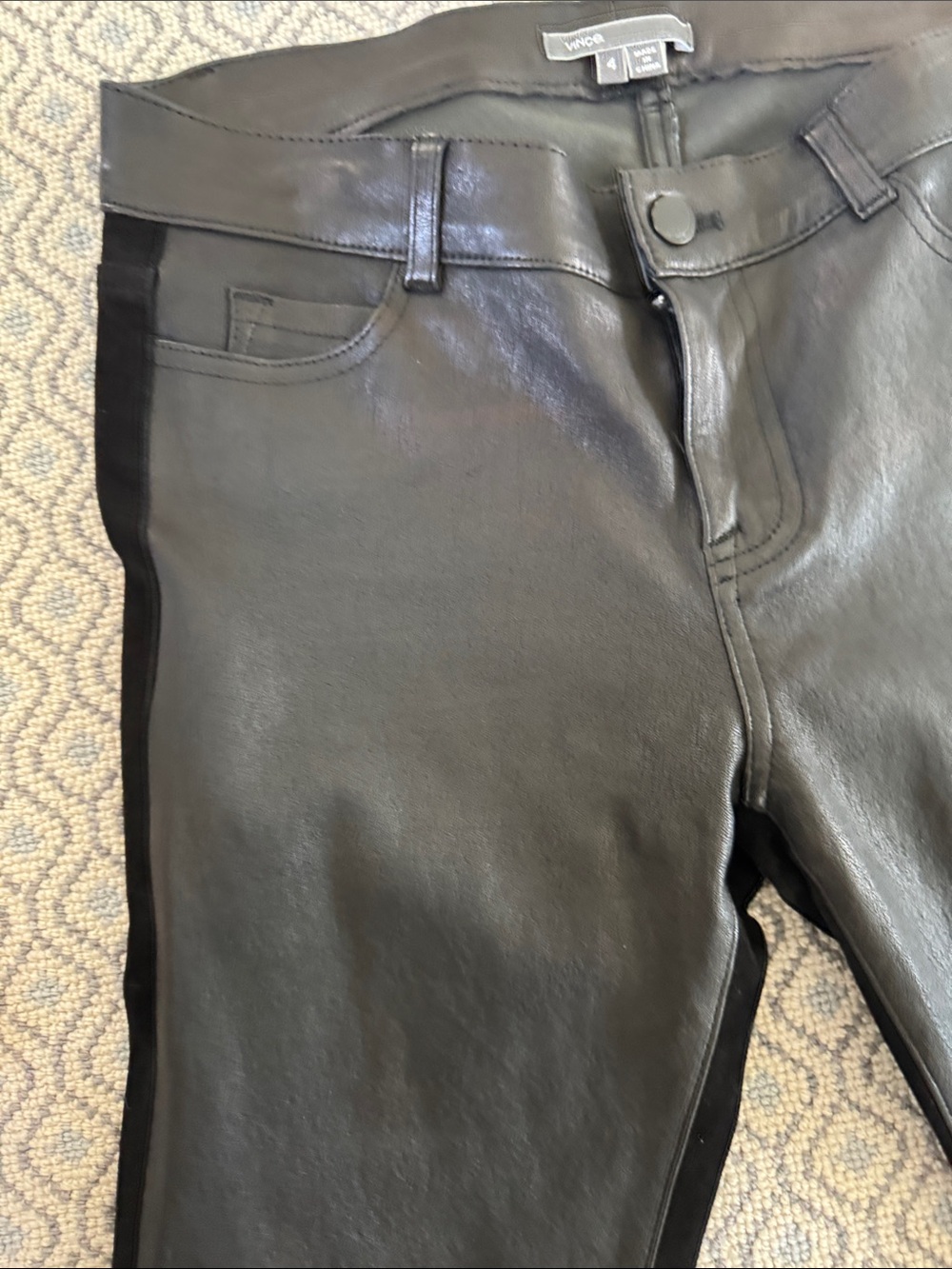 Vince Low Rise Leather Pants - Picture 4 of 9
